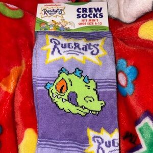 Rugrats Crew Socks - Purple men’s and women’s size 6-12 NEW QUICK SHIP